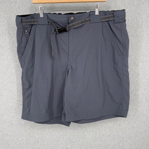 Duluth Mens Dry on the Fly 9" Shorts Size 2XL XXL Gray Blue Nylon Belted Outdoor - Picture 1 of 12